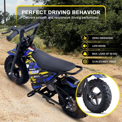 Color: Blue - MotoTec 24v 250w (HP120E) Electric Powered Mini Bike
