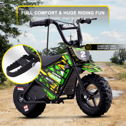 Color: Green - MotoTec 24v 250w (HP120E) Electric Powered Mini Bike