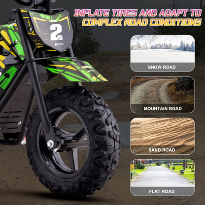 Color: Green - MotoTec 24v 250w (HP120E) Electric Powered Mini Bike