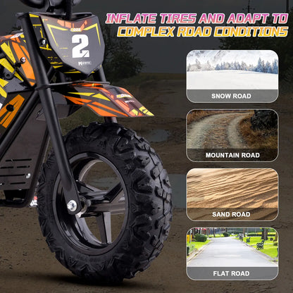 Color: Orange - MotoTec 24v 250w (HP120E) Electric Powered Mini Bike