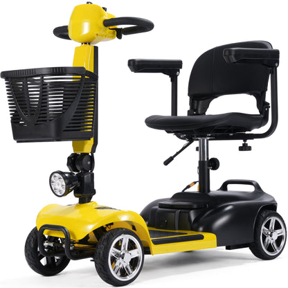 Color: Yellow - MotoTec 24V 250W PLUS Folding Mobility Electric Scooter