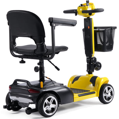 Color: Yellow - MotoTec 24V 250W PLUS Folding Mobility Electric Scooter