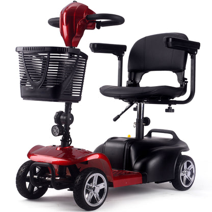 Color: Red - MotoTec 24V 250W Folding Mobility Electric Scooter