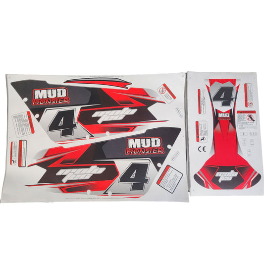 MotoTec Mud Monster Sticker Kit Red