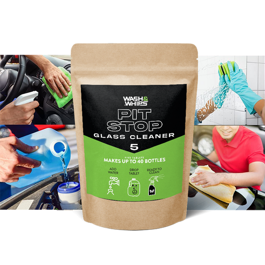 Color - Blue - WASH&WHIPS Pit Stop Glass Cleaner / All Surface Cleaner Refill Tablets (Makes 5 Gallons)