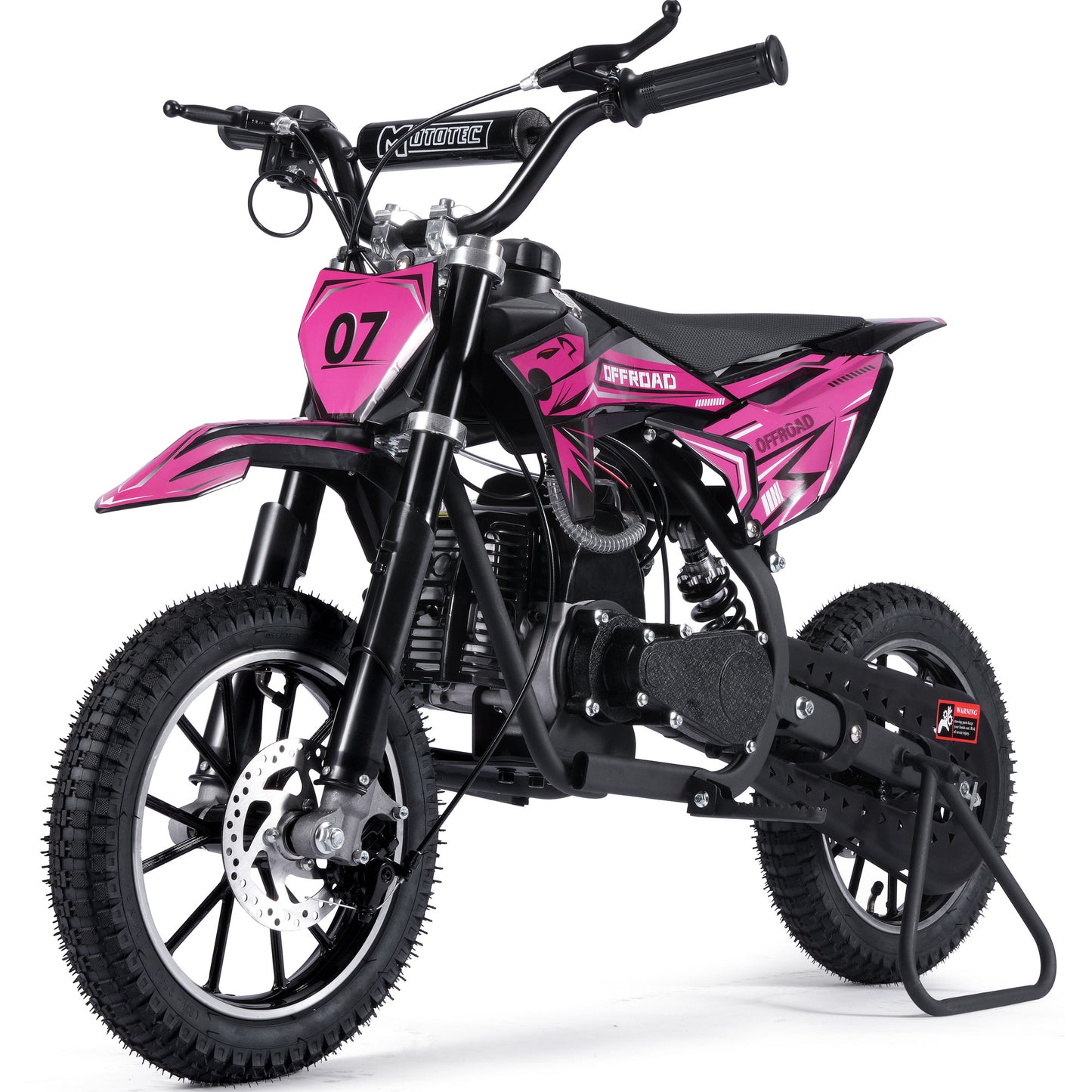 MotoTec Pioneer 49cc 2-Stroke Kids Gas Dirt Bike - Pink | Powerful Off-Road Bike