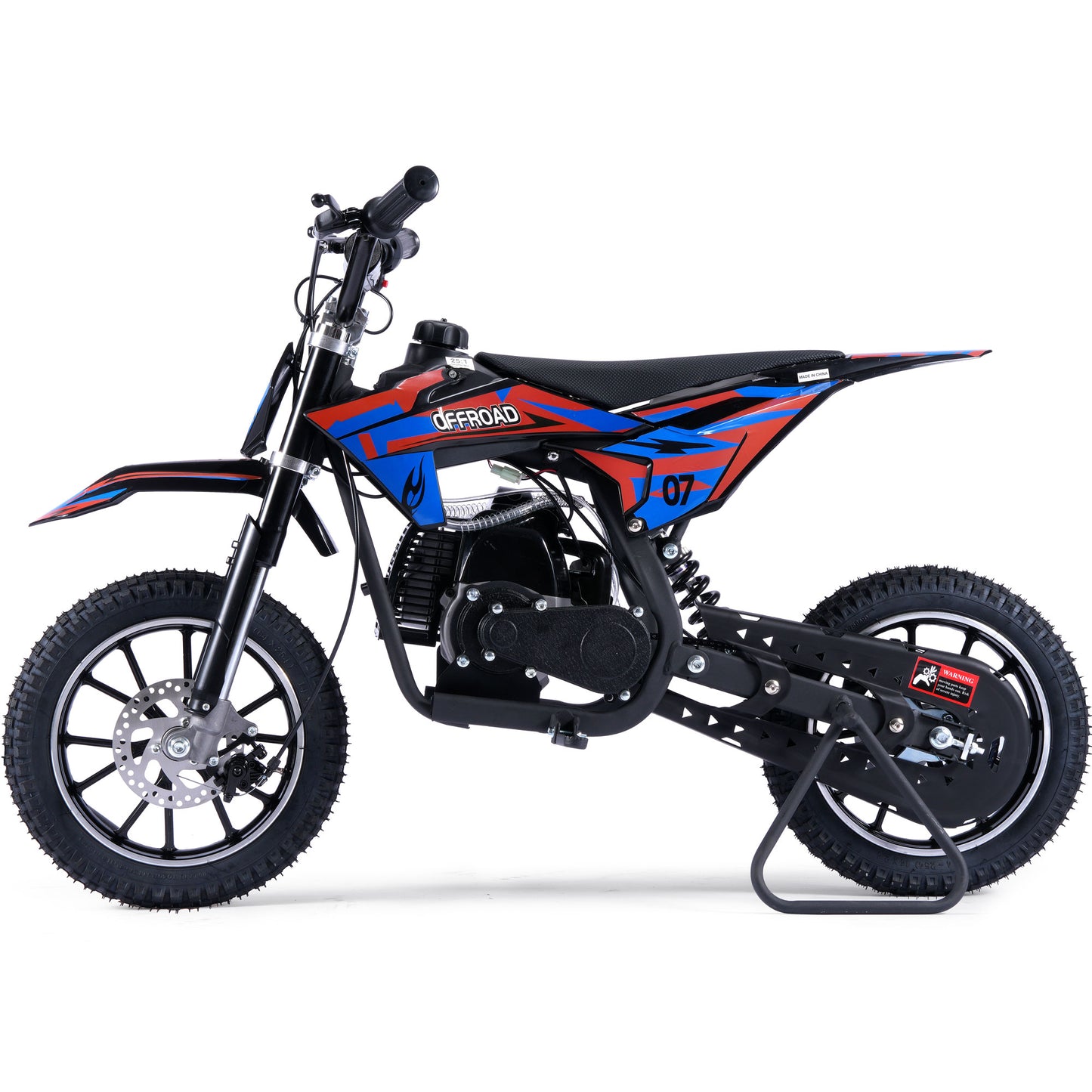 MotoTec Pioneer 49cc 2-Stroke Kids Gas Dirt Bike - Red | Powerful Off-Road Bike