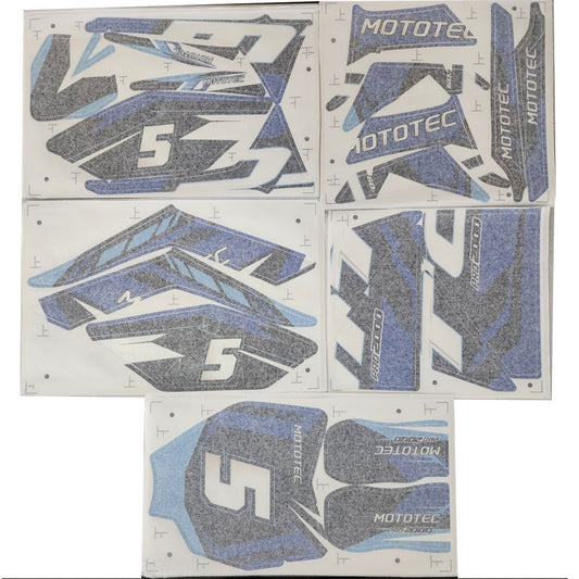 MotoTec 60v 2000w Pro Dirt Bike Sticker Kit - Blue