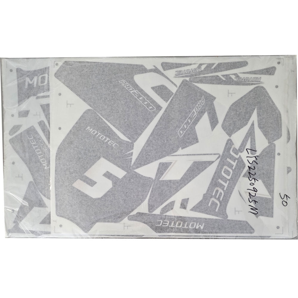 MotoTec 60v 2000w Pro Dirt Bike Sticker Kit - Grey