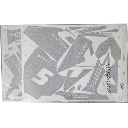 MotoTec 60v 2000w Pro Dirt Bike Sticker Kit - Grey