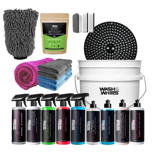 Color - Default - WASH&WHIPS Quick Detailing Pro Kit for Auto Detailing - 16-Piece Complete Car Care Set