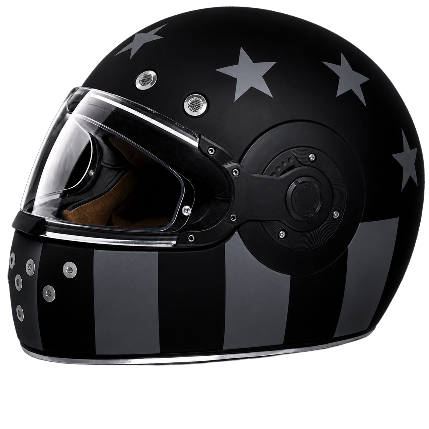 DOT Daytona Retro Full Face Motorcycle Helmet: Vintage Style for Men, Women, & Youth - W/ Captain America Stealth