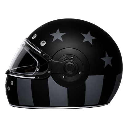 D.O.T. & ECE Daytona Retro Full Face Motorcycle Helmet: Vintage Style for Men, Women, & Youth - W/ Captain America Stealth