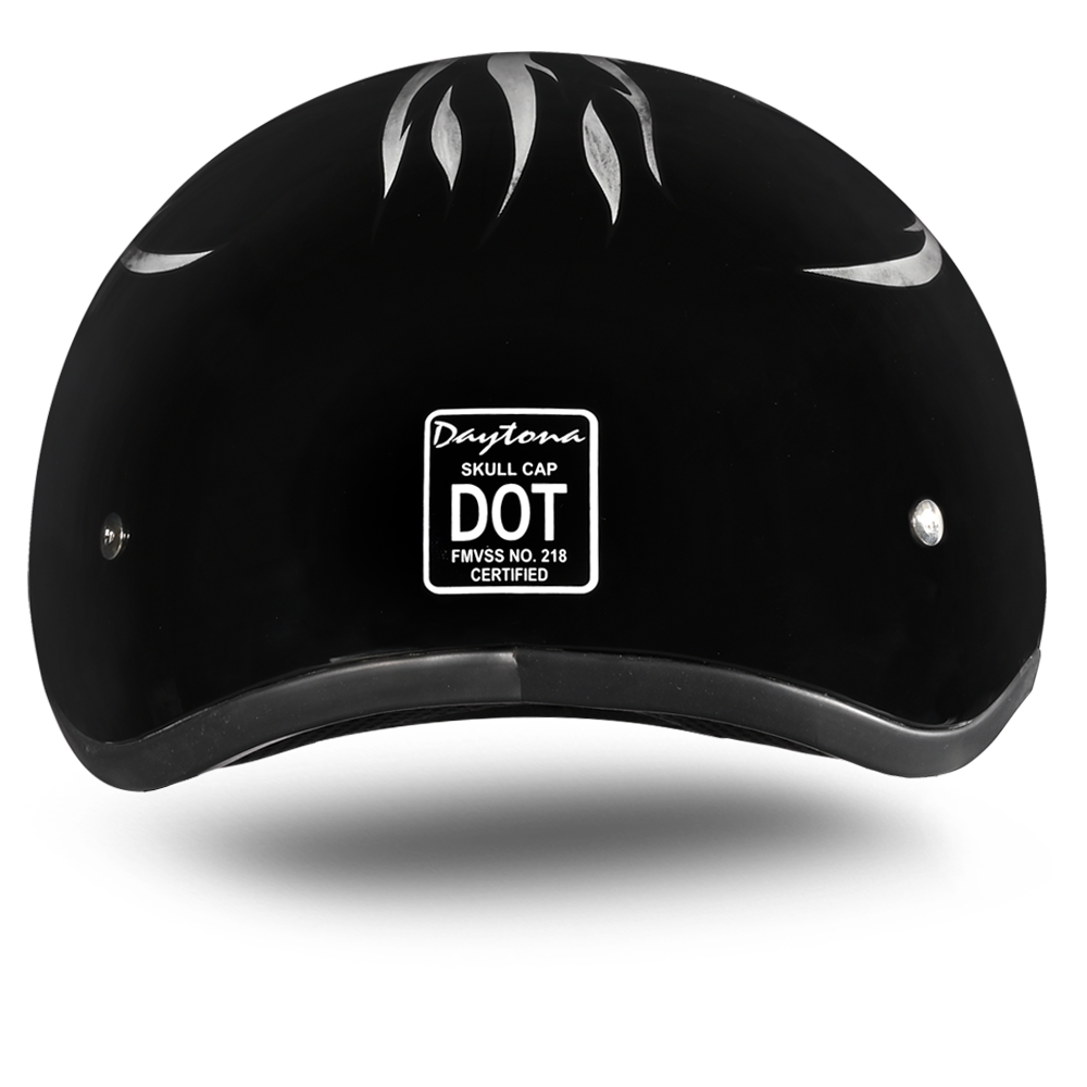 daytona dot motorcycle helmet Daytona Motorcycle Half Face Helmet - Skull Cap Graphics - Ignite Grey