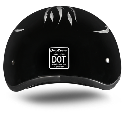 Color - Grey - DOT Approved Daytona Motorcycle Half Face Helmet - Skull Cap Graphics for Men & Women, Scooters, ATVs, UTVs & Choppers - W/ Ignite Grey