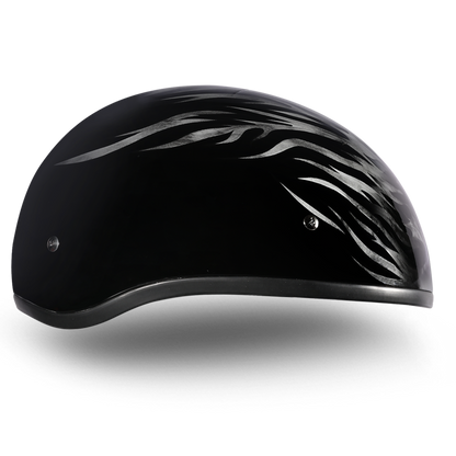 Color - Grey - DOT Approved Daytona Motorcycle Half Face Helmet - Skull Cap Graphics for Men & Women, Scooters, ATVs, UTVs & Choppers - W/ Ignite Grey