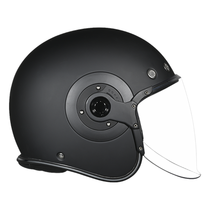 Color - Black - D.O.T. & ECE Daytona Retro Jet- Dull Black