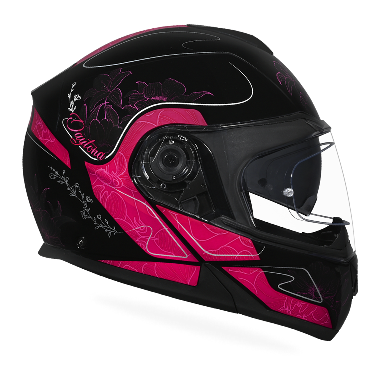 Daytona Glide Modular Motorcycle Helmet - DOT Approved, Bluetooth Ready, Dual Visor, Men/Women/Youth - W/ Flowers