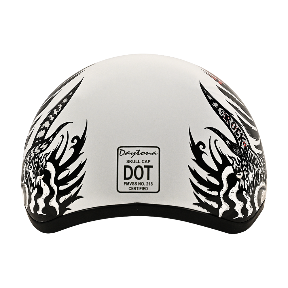 custom dot motorcycle helmets Daytona Skull Cap Rockin Reaper Half Face Motorcycle Helmet, S