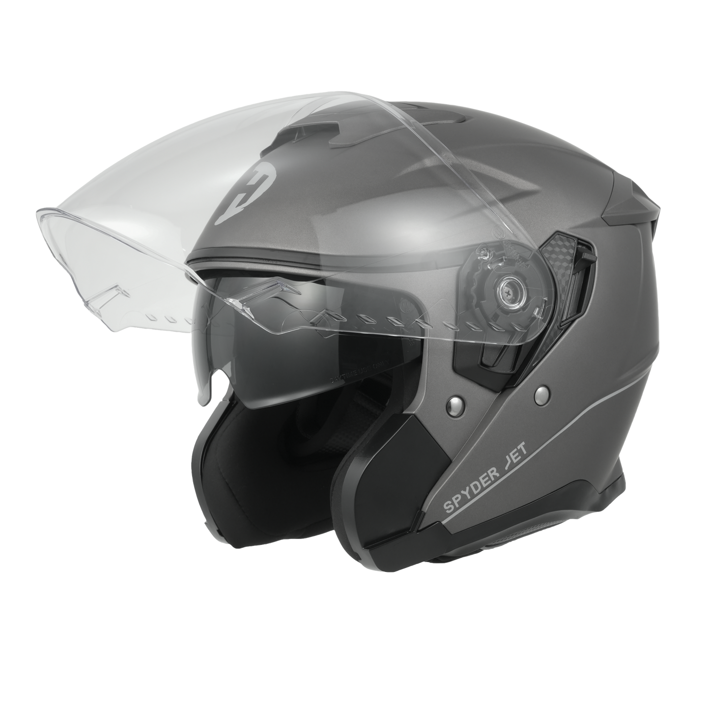 D.O.T. & ECE Daytona Spyder Jet- Gun Metal Grey Dull Metallic