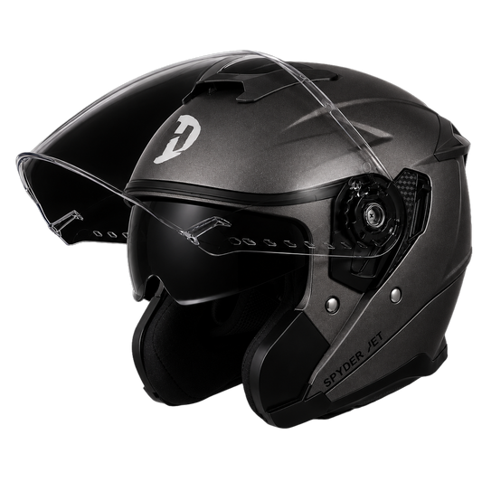 D.O.T. & ECE Daytona Spyder Jet- Gun Metal Grey Dull Metallic