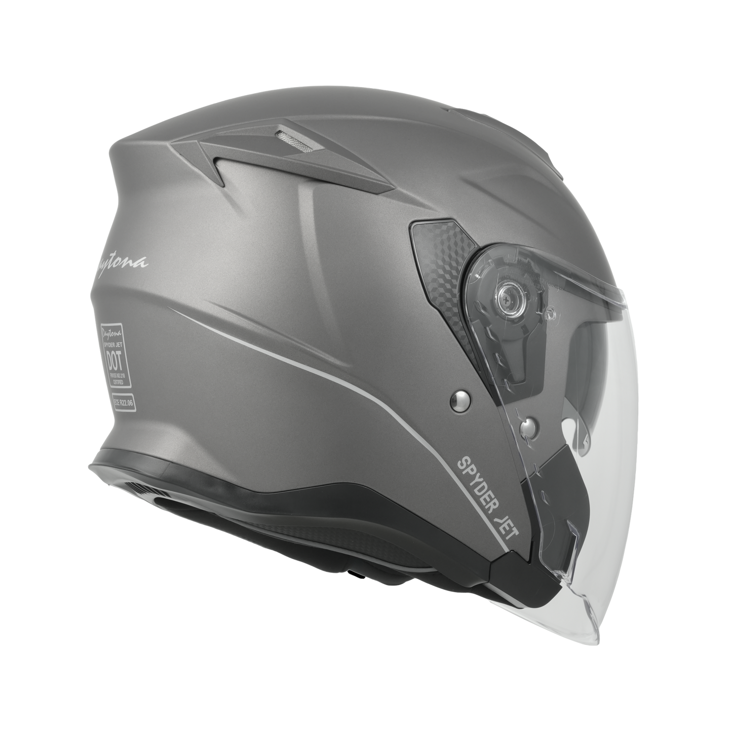 D.O.T. & ECE Daytona Spyder Jet- Gun Metal Grey Dull Metallic