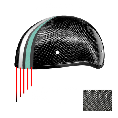 Color - Grey - D.O.T. Daytona Skull Cap W/O Visor- Grey Carbon Fiber