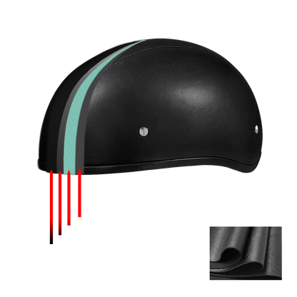 Color - Default - D.O.T. Daytona Skull Cap W/O Visor- Leather Covered