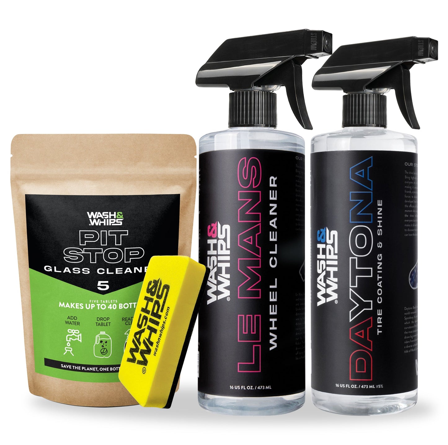 Color - Default - WASH&WHIPS Wheel & Tire Wash & Shine Kit - $48 Value