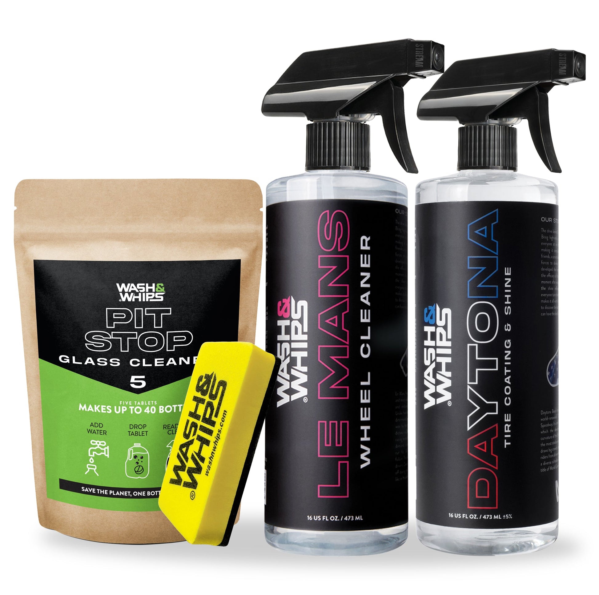 Color - Default - WASH&WHIPS Wheel & Tire Wash & Shine Kit - $48 Value