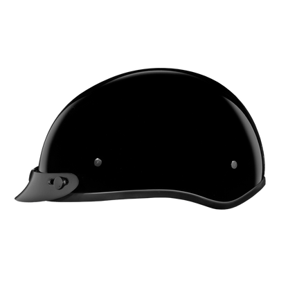 Color - Gloss - D.O.T. Daytona Skull Cap Jr.- Hi-Gloss Black