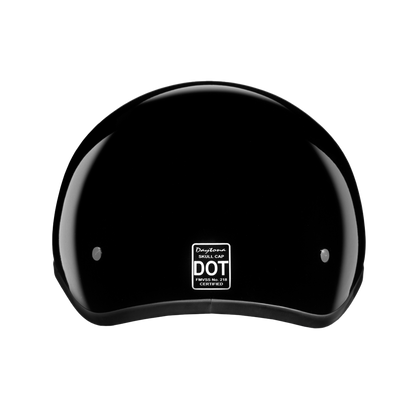 Color - Gloss - D.O.T. Daytona Skull Cap Jr.- Hi-Gloss Black