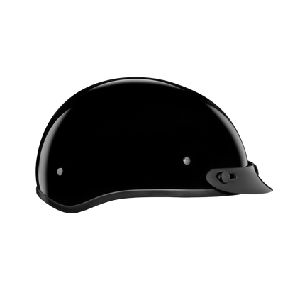 Color - Gloss - D.O.T. Daytona Skull Cap Jr.- Hi-Gloss Black