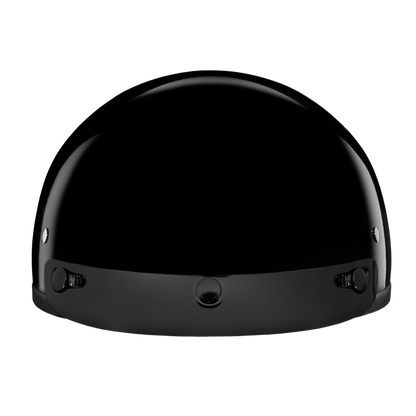 Color - Gloss - DOT Approved Daytona Skull Cap Half Shell Motorcycle Helmet - Beanie Style for Motorcycles, Cruisers, Scooters, and Mopeds - Hi-Gloss Black