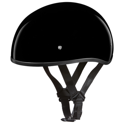 Color - Gloss - DOT Approved Daytona Skull Cap Half Shell Motorcycle Helmet - Beanie Style for Motorcycles, Cruisers, Scooters, and Mopeds W/O Visor- Hi-Gloss Black