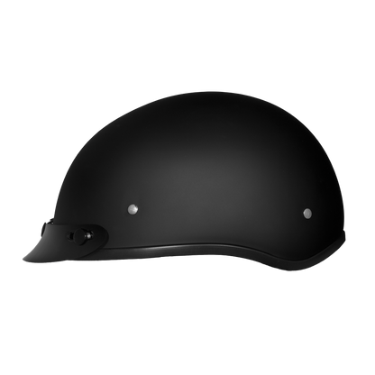Color - Black - DOT Approved Daytona Skull Cap Half Shell Motorcycle Helmet - Beanie Style for Motorcycles, Cruisers, Scooters, and Mopeds - Dull Black