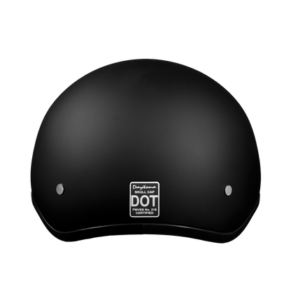 Color - Black - DOT Approved Daytona Skull Cap Half Shell Motorcycle Helmet - Beanie Style for Motorcycles, Cruisers, Scooters, and Mopeds - Dull Black
