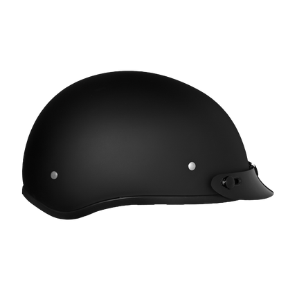 Color - Black - DOT Approved Daytona Skull Cap Half Shell Motorcycle Helmet - Beanie Style for Motorcycles, Cruisers, Scooters, and Mopeds - Dull Black