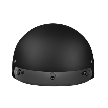 Color - Black - DOT Approved Daytona Skull Cap Half Shell Motorcycle Helmet - Beanie Style for Motorcycles, Cruisers, Scooters, and Mopeds - Dull Black
