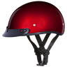 DOT Approved Daytona Skull Cap Half Shell Motorcycle Helmet - Beanie Style for Motorcycles, Cruisers, Scooters, and Mopeds - Black Cherry