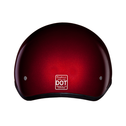 Color - Black - DOT Approved Daytona Skull Cap Half Shell Motorcycle Helmet - Beanie Style for Motorcycles, Cruisers, Scooters, and Mopeds - Black Cherry
