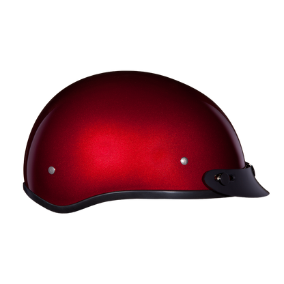Color - Black - DOT Approved Daytona Skull Cap Half Shell Motorcycle Helmet - Beanie Style for Motorcycles, Cruisers, Scooters, and Mopeds - Black Cherry