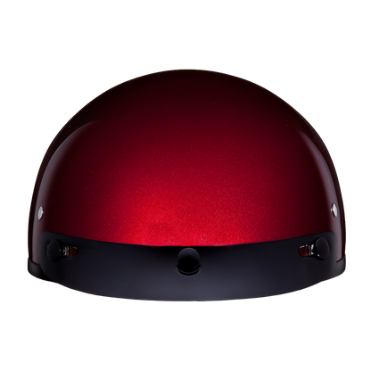 Color - Black - DOT Approved Daytona Skull Cap Half Shell Motorcycle Helmet - Beanie Style for Motorcycles, Cruisers, Scooters, and Mopeds - Black Cherry