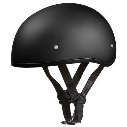 Color - Black - DOT Approved Daytona Skull Cap Half Shell Motorcycle Helmet - Beanie Style for Motorcycles, Cruisers, Scooters, and Mopeds W/O Visor- Dull Black