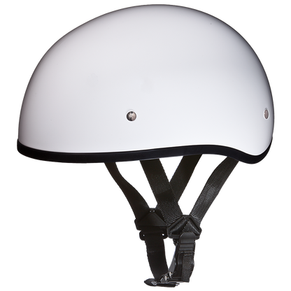 Color - Gloss - DOT Approved Daytona Skull Cap Half Shell Motorcycle Helmet - Beanie Style for Motorcycles, Cruisers, Scooters, and Mopeds W/O Visor- Hi-Gloss White