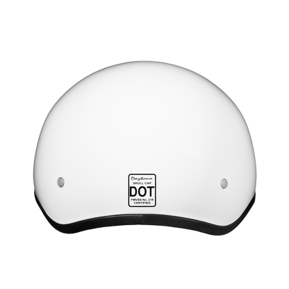 Color - Gloss - DOT Approved Daytona Skull Cap Half Shell Motorcycle Helmet - Beanie Style for Motorcycles, Cruisers, Scooters, and Mopeds W/O Visor- Hi-Gloss White