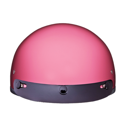 Color - Gloss - DOT Approved Daytona Skull Cap Half Shell Motorcycle Helmet - Beanie Style for Motorcycles, Cruisers, Scooters, and Mopeds - Hi-Gloss Pink