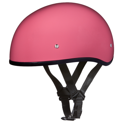 Color - Gloss - DOT Approved Daytona Skull Cap Half Shell Motorcycle Helmet - Beanie Style for Motorcycles, Cruisers, Scooters, and Mopeds W/O Visor- Hi-Gloss Pink