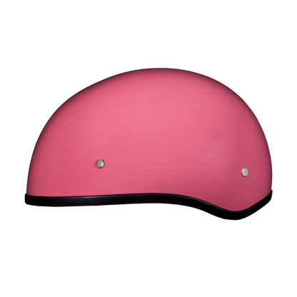 Color - Gloss - DOT Approved Daytona Skull Cap Half Shell Motorcycle Helmet - Beanie Style for Motorcycles, Cruisers, Scooters, and Mopeds W/O Visor- Hi-Gloss Pink