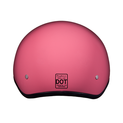 Color - Gloss - DOT Approved Daytona Skull Cap Half Shell Motorcycle Helmet - Beanie Style for Motorcycles, Cruisers, Scooters, and Mopeds W/O Visor- Hi-Gloss Pink
